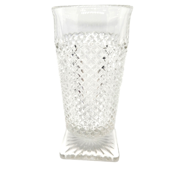 Vintage English Hobnail Glasses W/Square Base Set of 2 - Picture 2 of 2